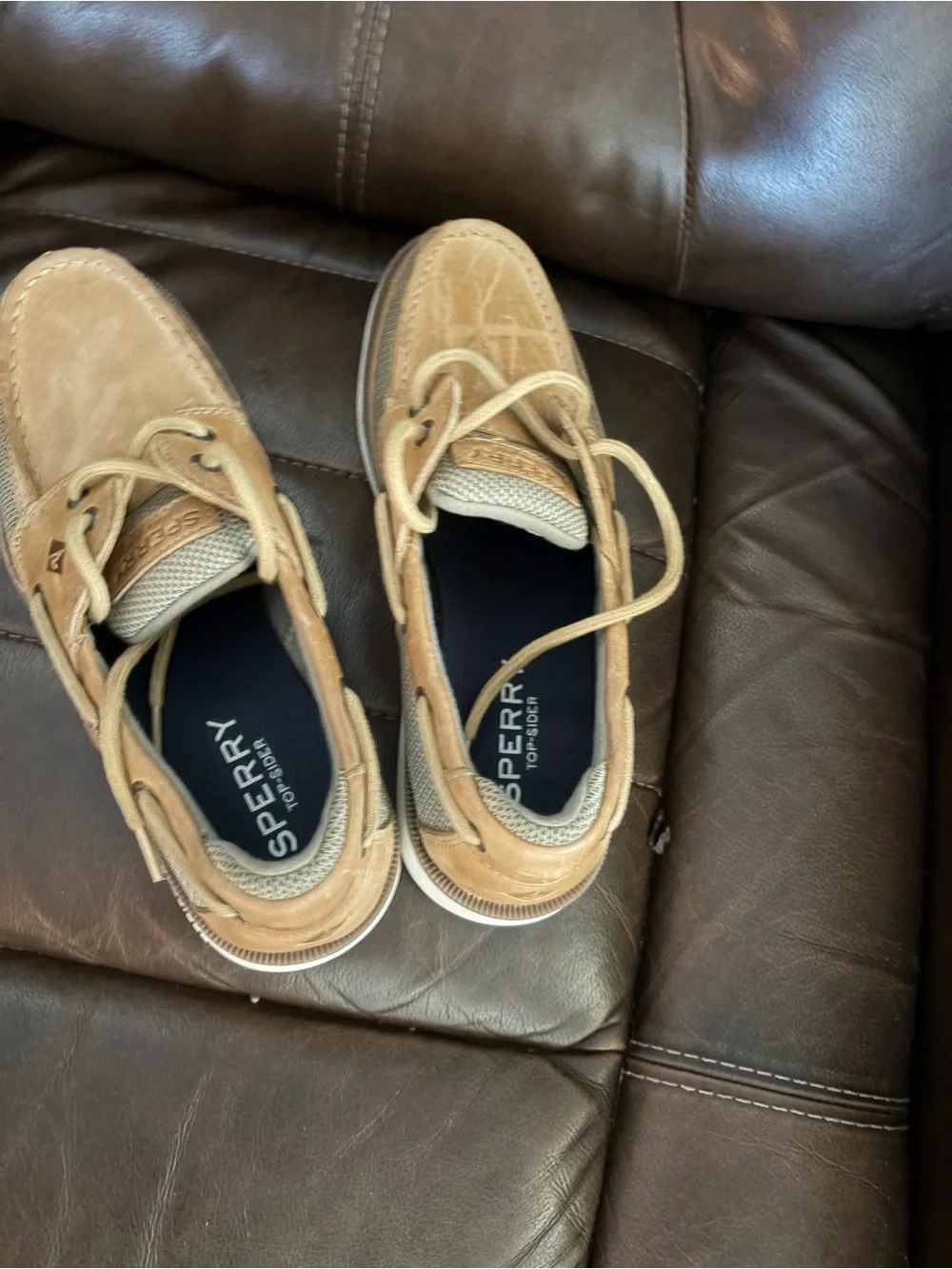 Sperry Men’s Light Brown/Tan Leather Boat Shoes